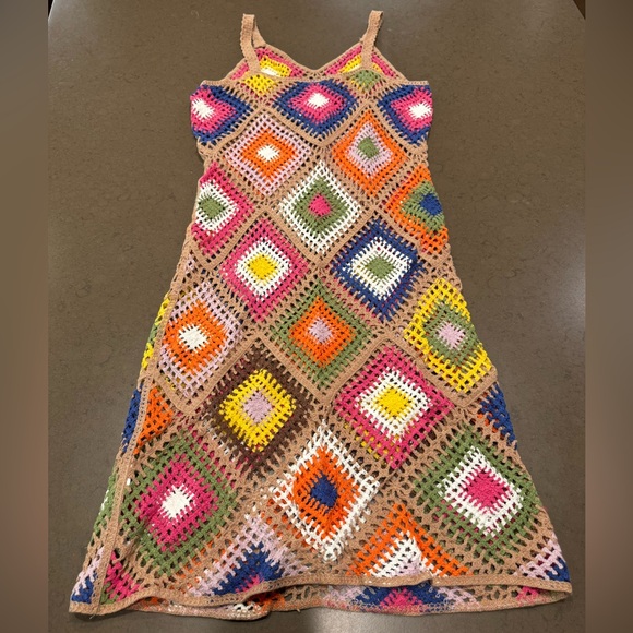 NWOT Colorful Crochet Swim Coverup Sz: S - Picture 4 of 7